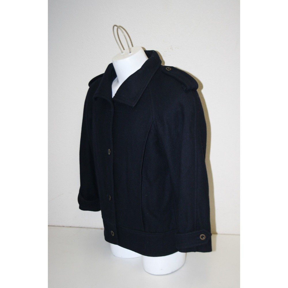 Vintage J. Gallery Women's High End Navy Blue Pea Coat Jacket Size 5/6 RARE - Picture 4 of 12